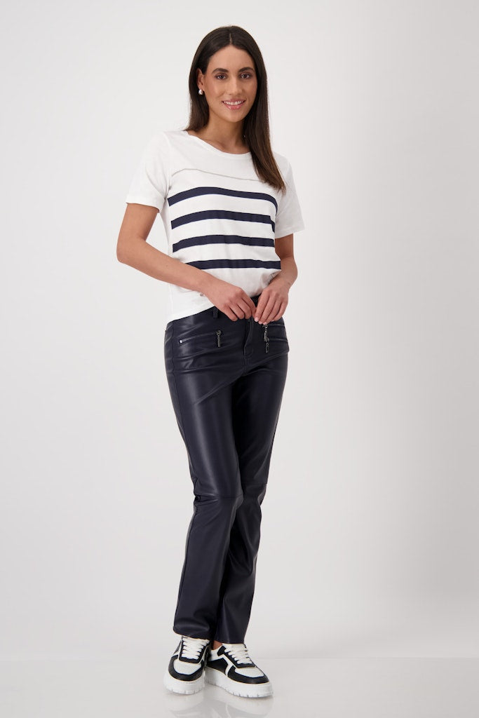 Monari White Striped T-Shirt