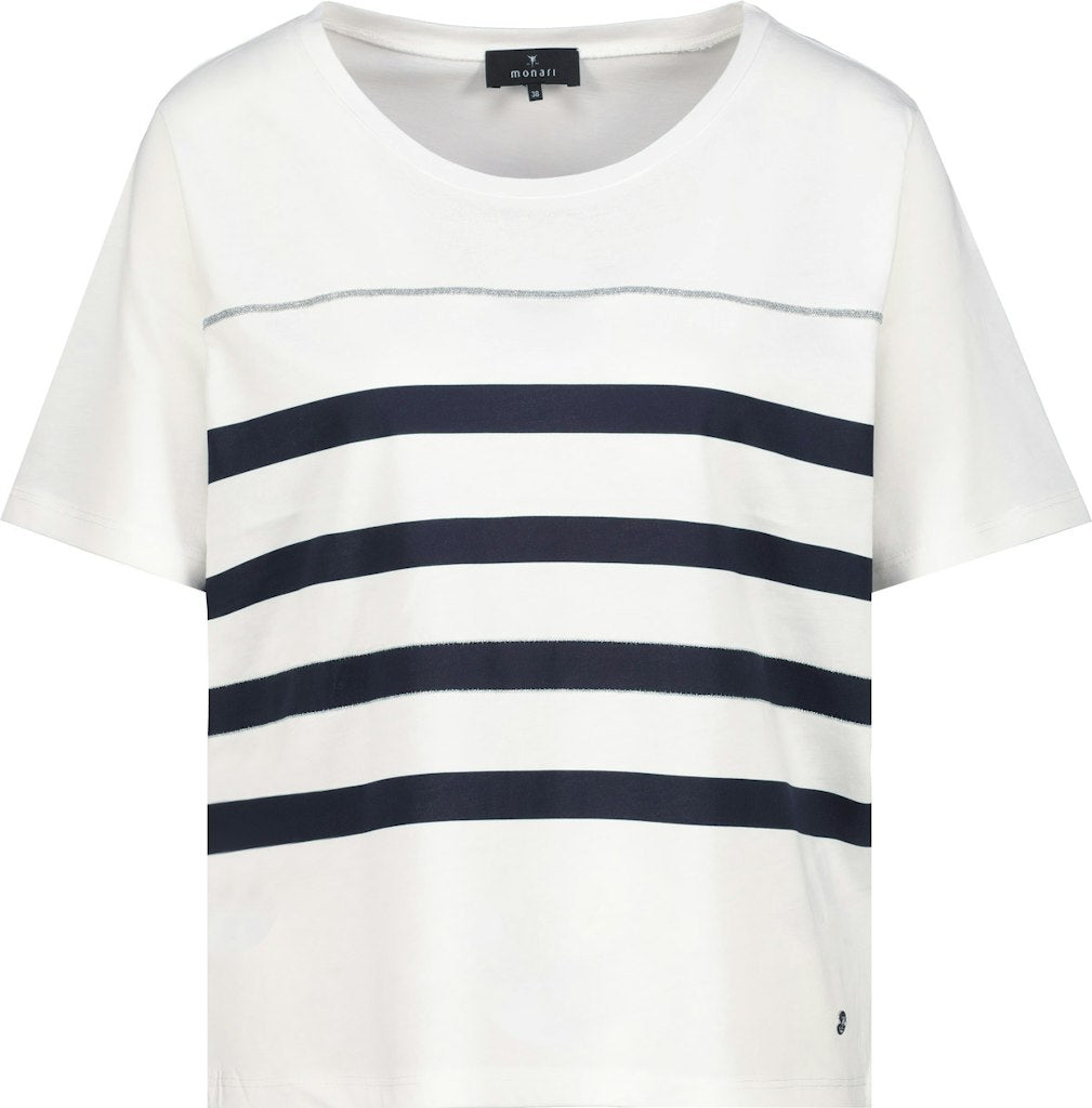 Monari White Striped T-Shirt
