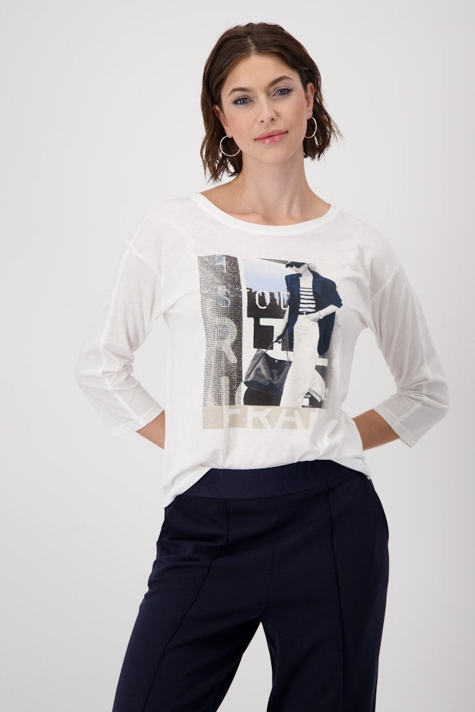 Monari White 3/4 Sleeve Top