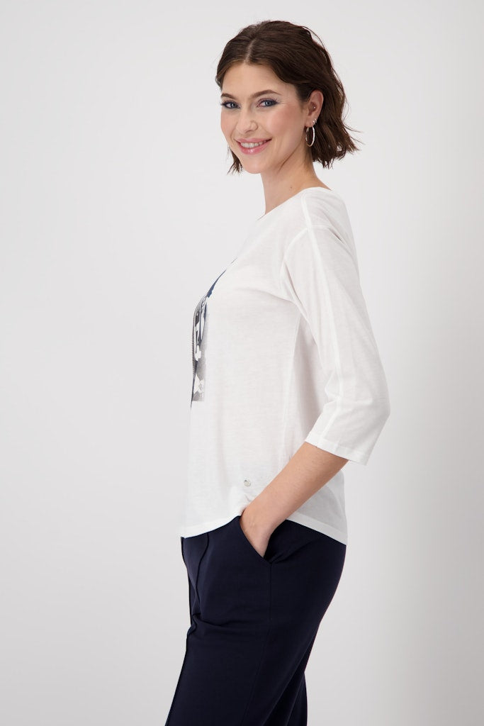 Monari White 3/4 Sleeve Top
