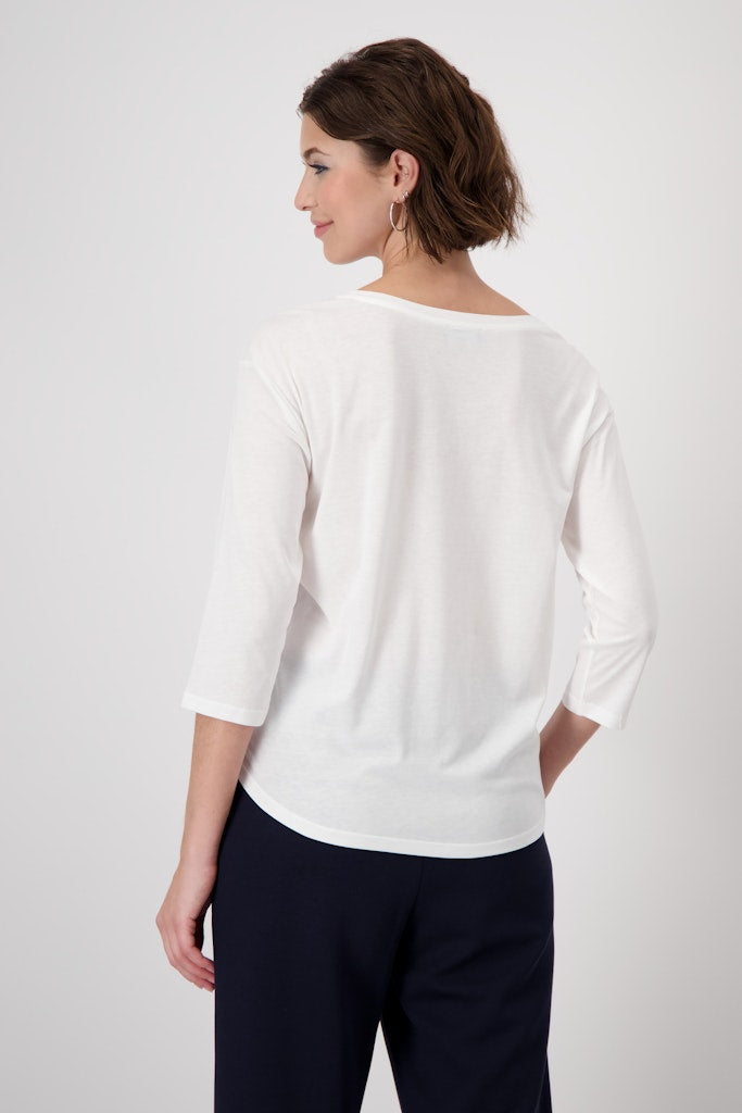 Monari White 3/4 Sleeve Top