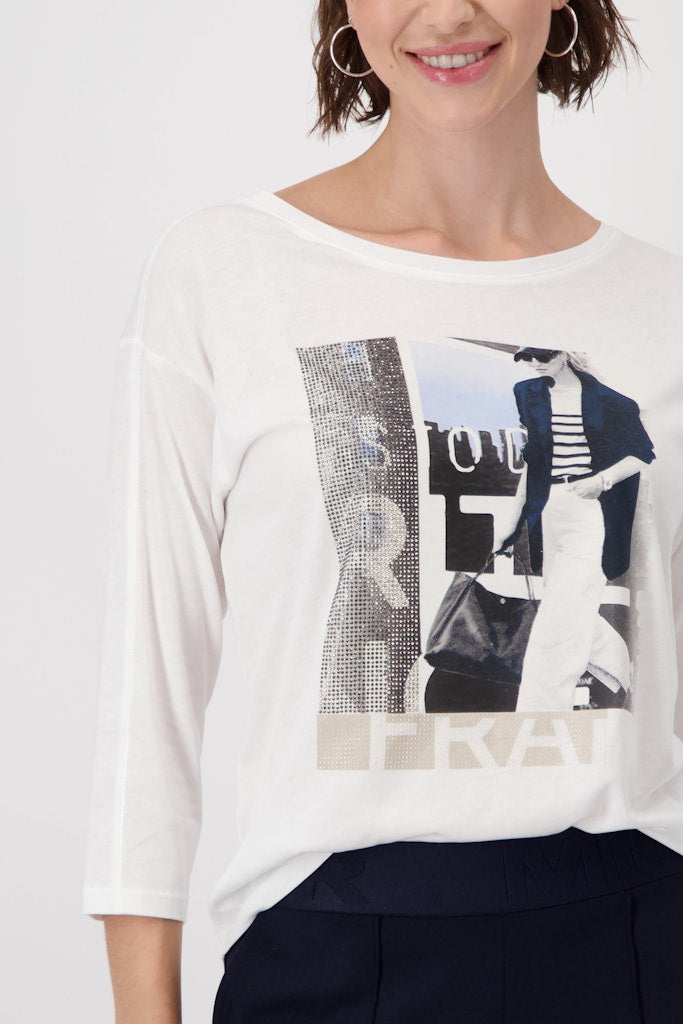 Monari White 3/4 Sleeve Top