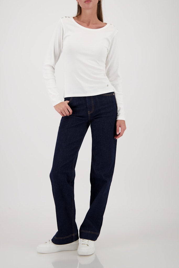 Monari Off White Button Detail Top