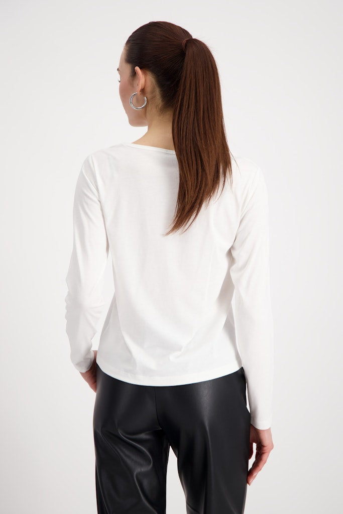 Monari Off White Graphic Print Top
