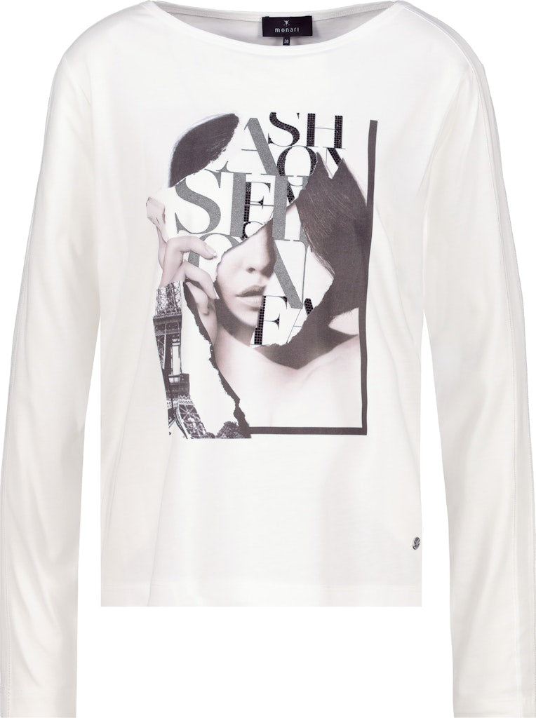 Monari Off White Graphic Print Top