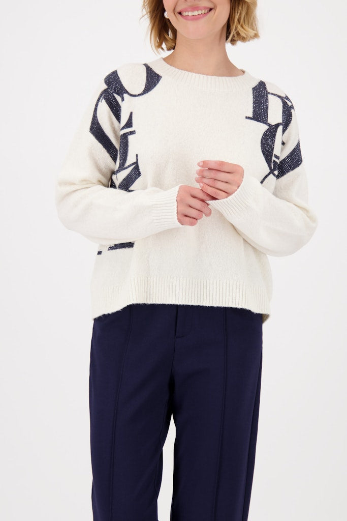 Monari Off White Sweater with Lettering