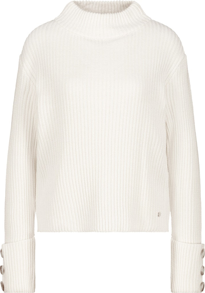 Monari Off White Stand Collar Pullover