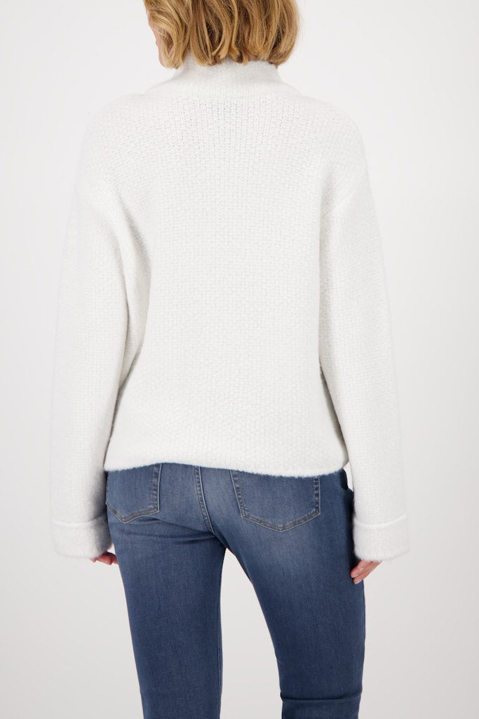 Monari Off White Zipped Cardigan