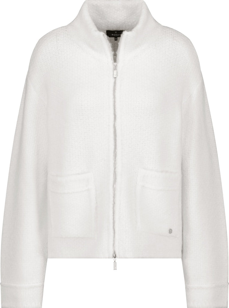 Monari Off White Zipped Cardigan