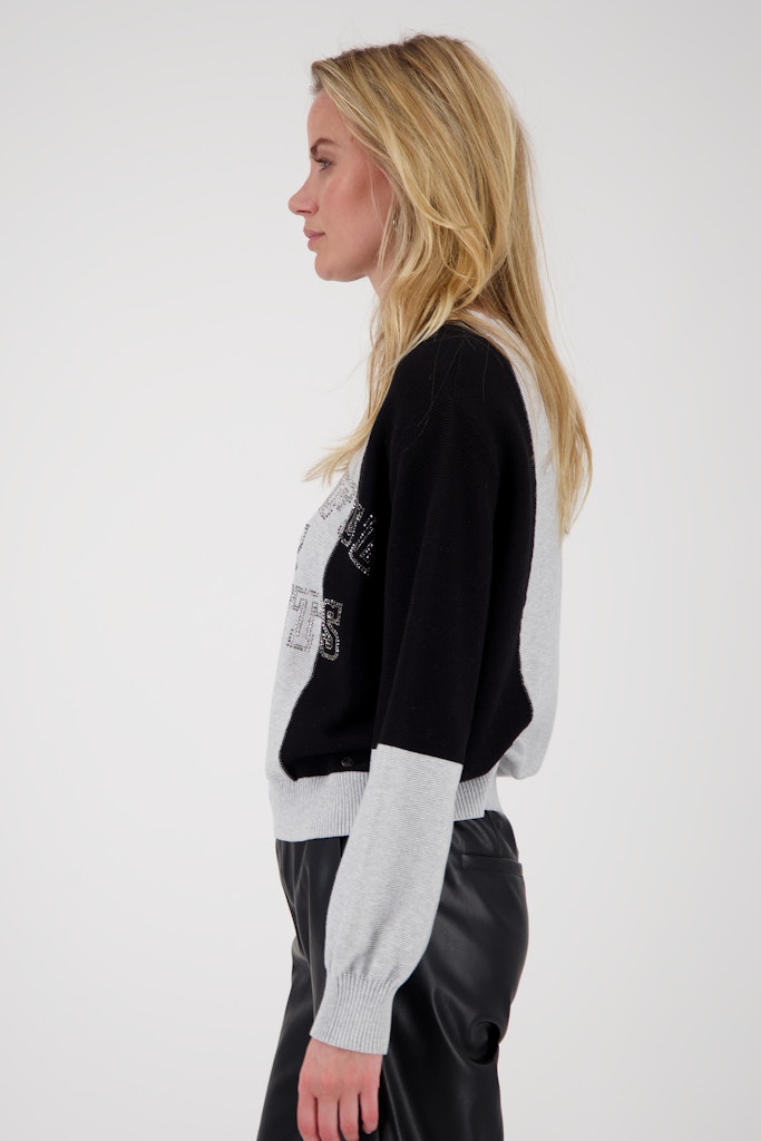 Monari Grey Colorblock Sweater