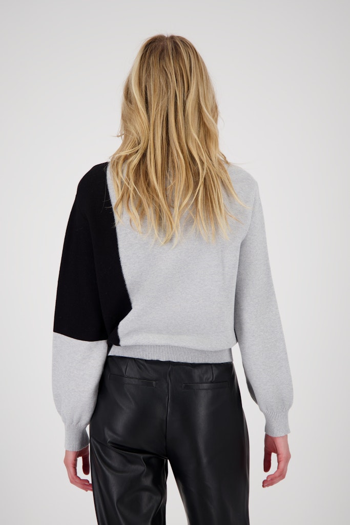 Monari Grey Colorblock Sweater