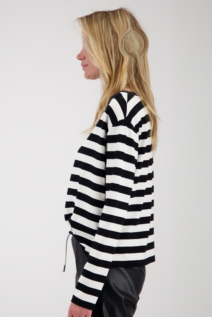 Monari Black Striped Top