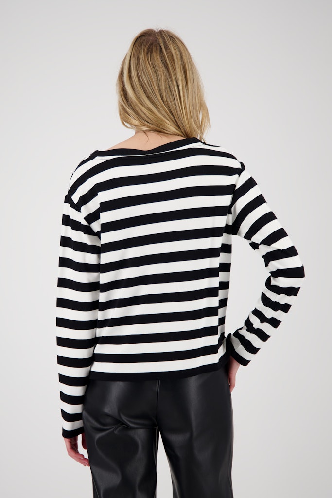 Monari Black Striped Top