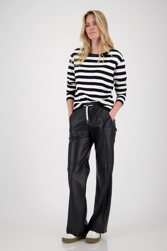 Monari Black Striped Top