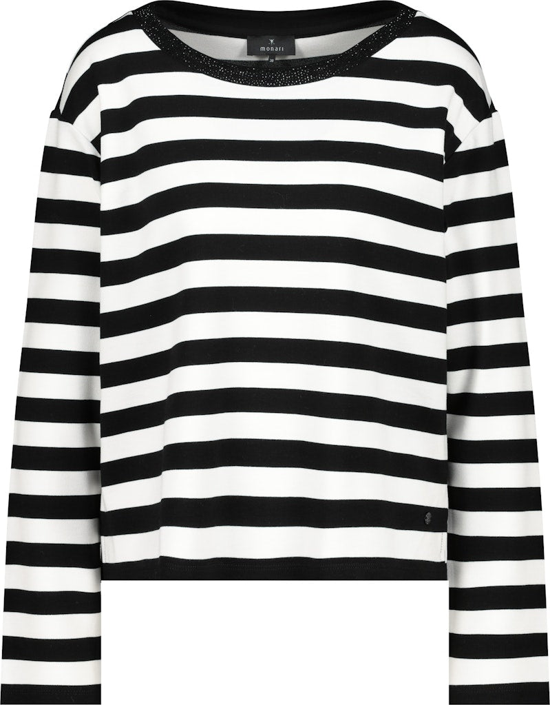 Monari Black Striped Top