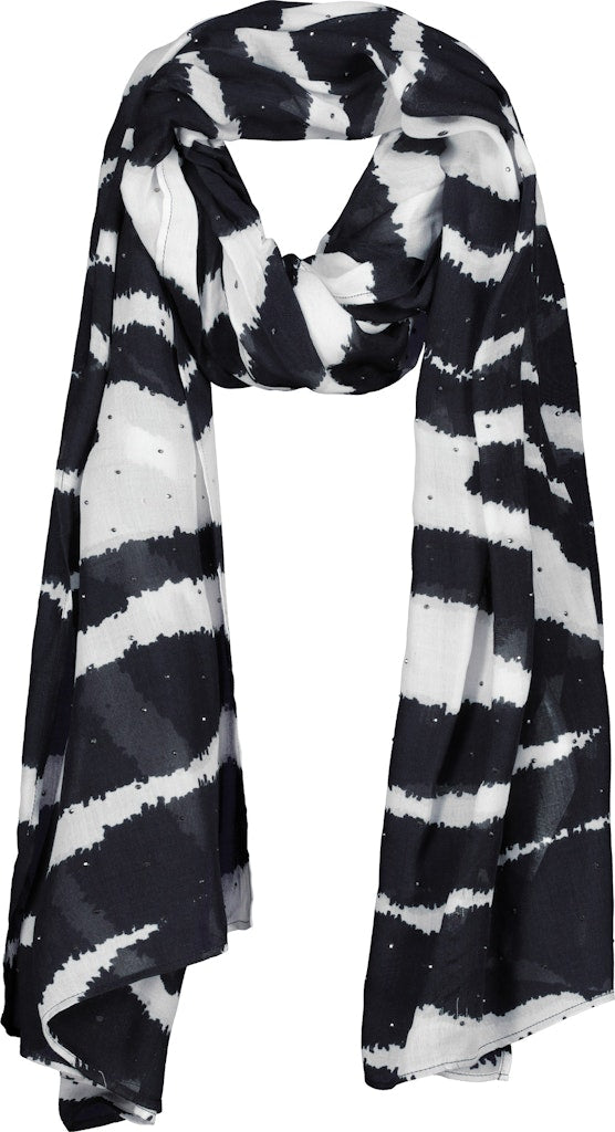 Monari Navy Zebra Print Scarf