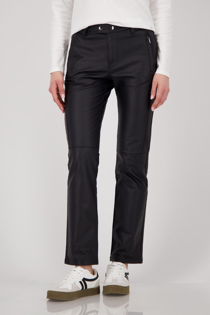 Monari Black Faux Leather Trousers