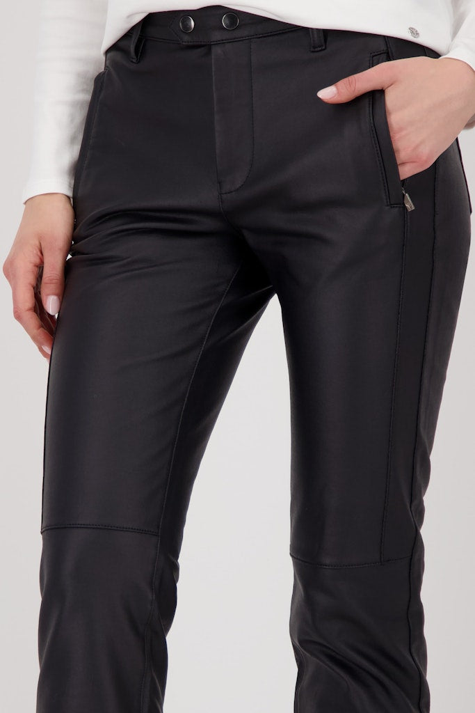 Monari Black Faux Leather Trousers