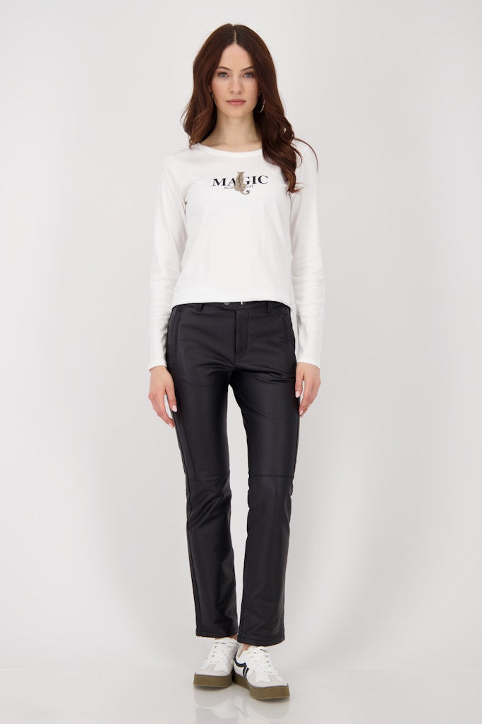 Monari Black Faux Leather Trousers