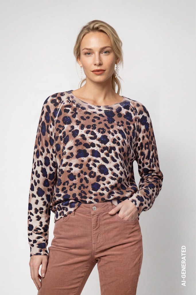 Monari Leopard Print Pullover