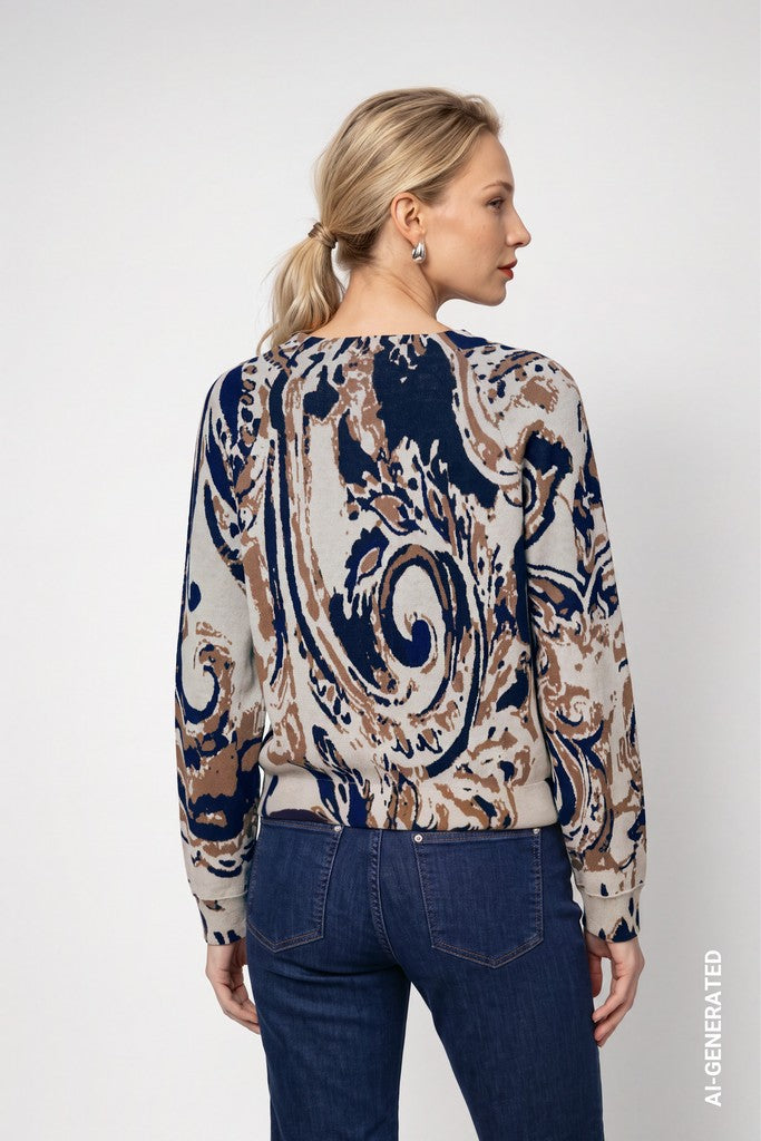 Monari Paisley Print Pullover