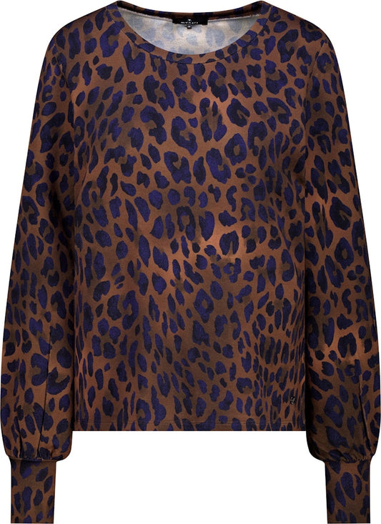 Monari Navy Leopard Print Top