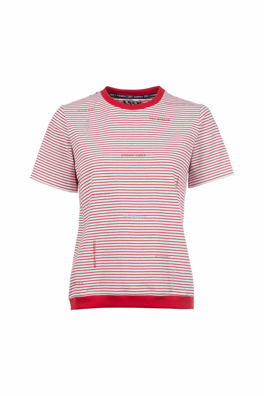 Poppy Red Striped T-shirt
