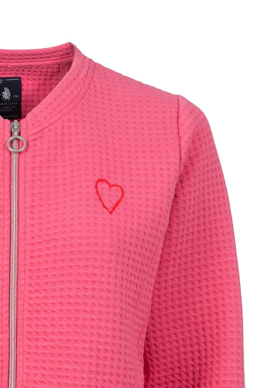 Rose Pink Waffle Cardigan