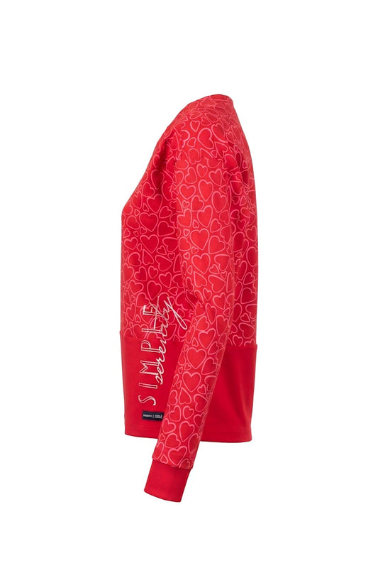 Red Hearts Crew Neck Sweater