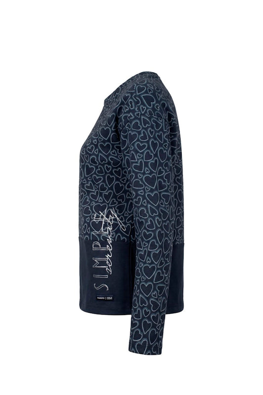 Navy Heart Crew Neck Sweater