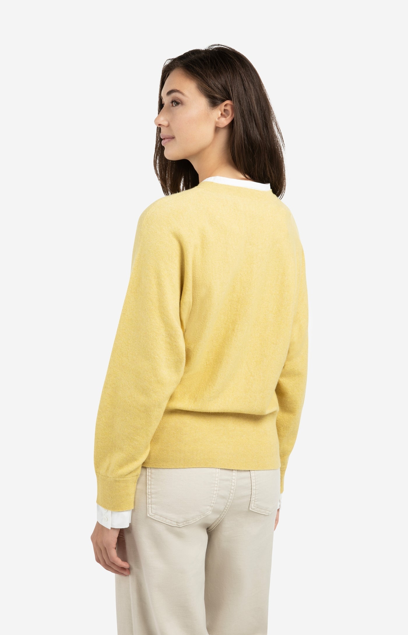 YAYA Sweater inserted blouse collar button detail