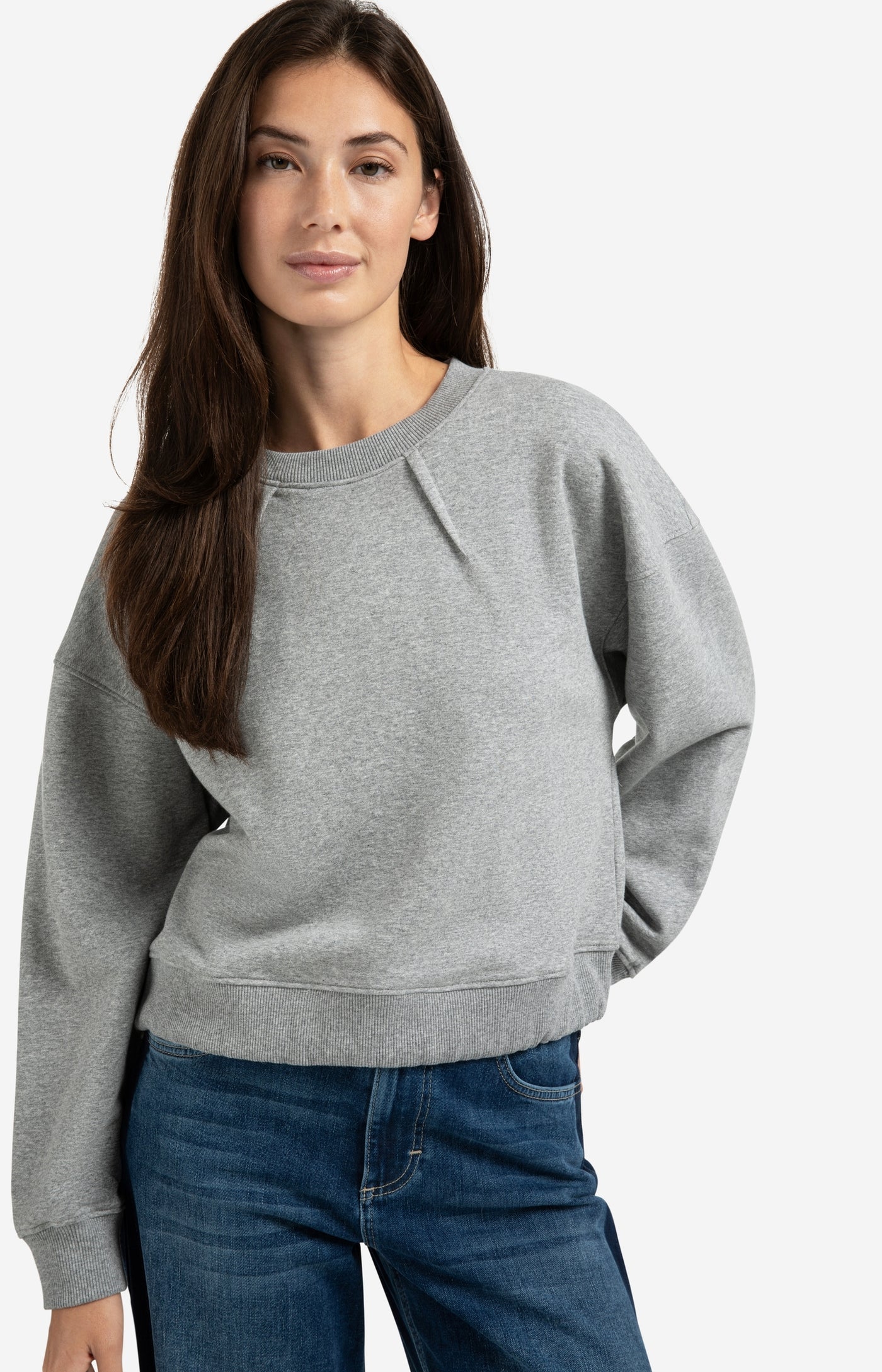 YAYA Grey Sweater with Pleat Detail