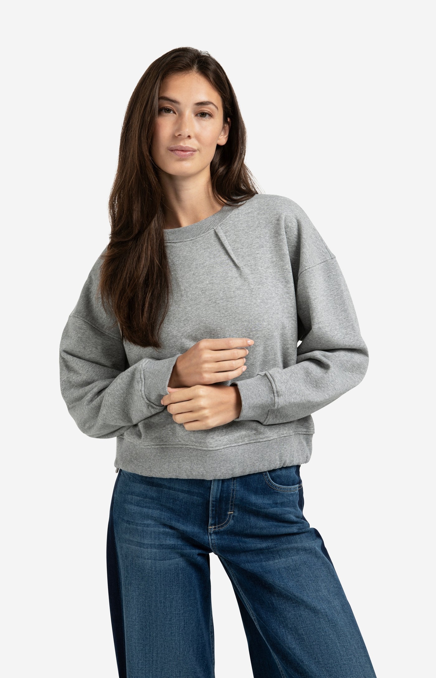YAYA Grey Sweater with Pleat Detail