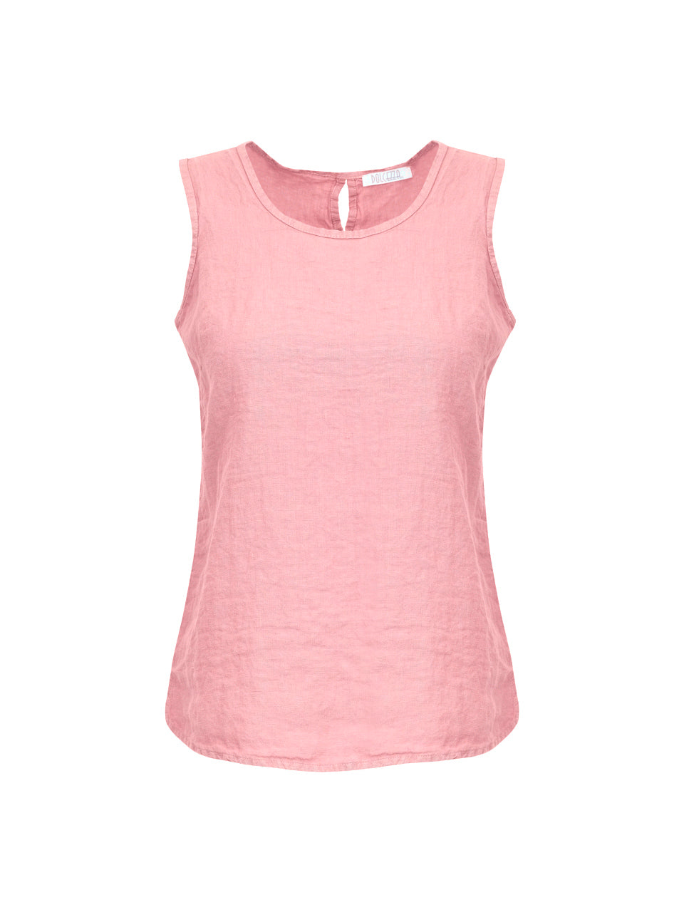 Pink Linen Vest Top