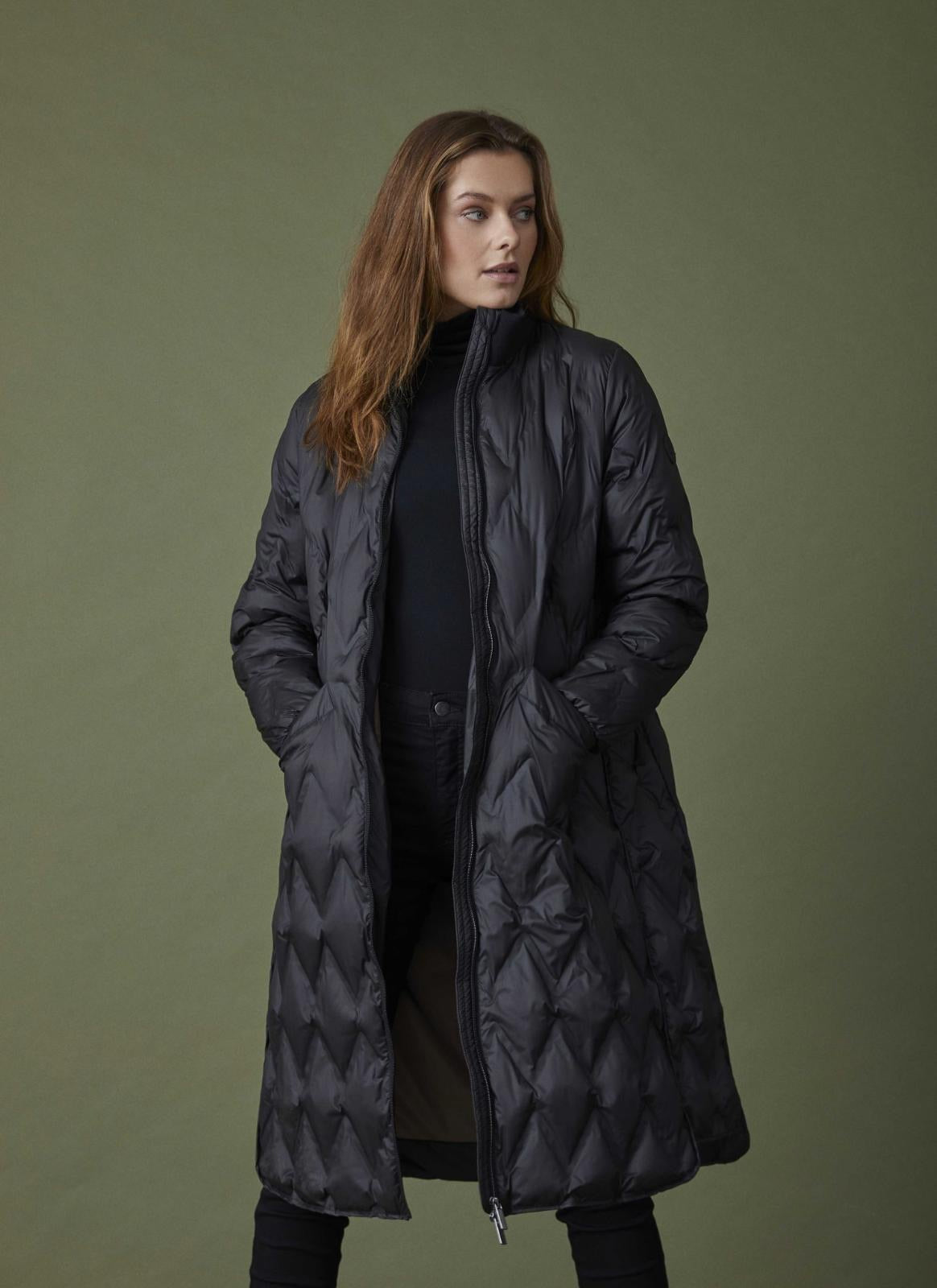 Black Long Quilted Jacket