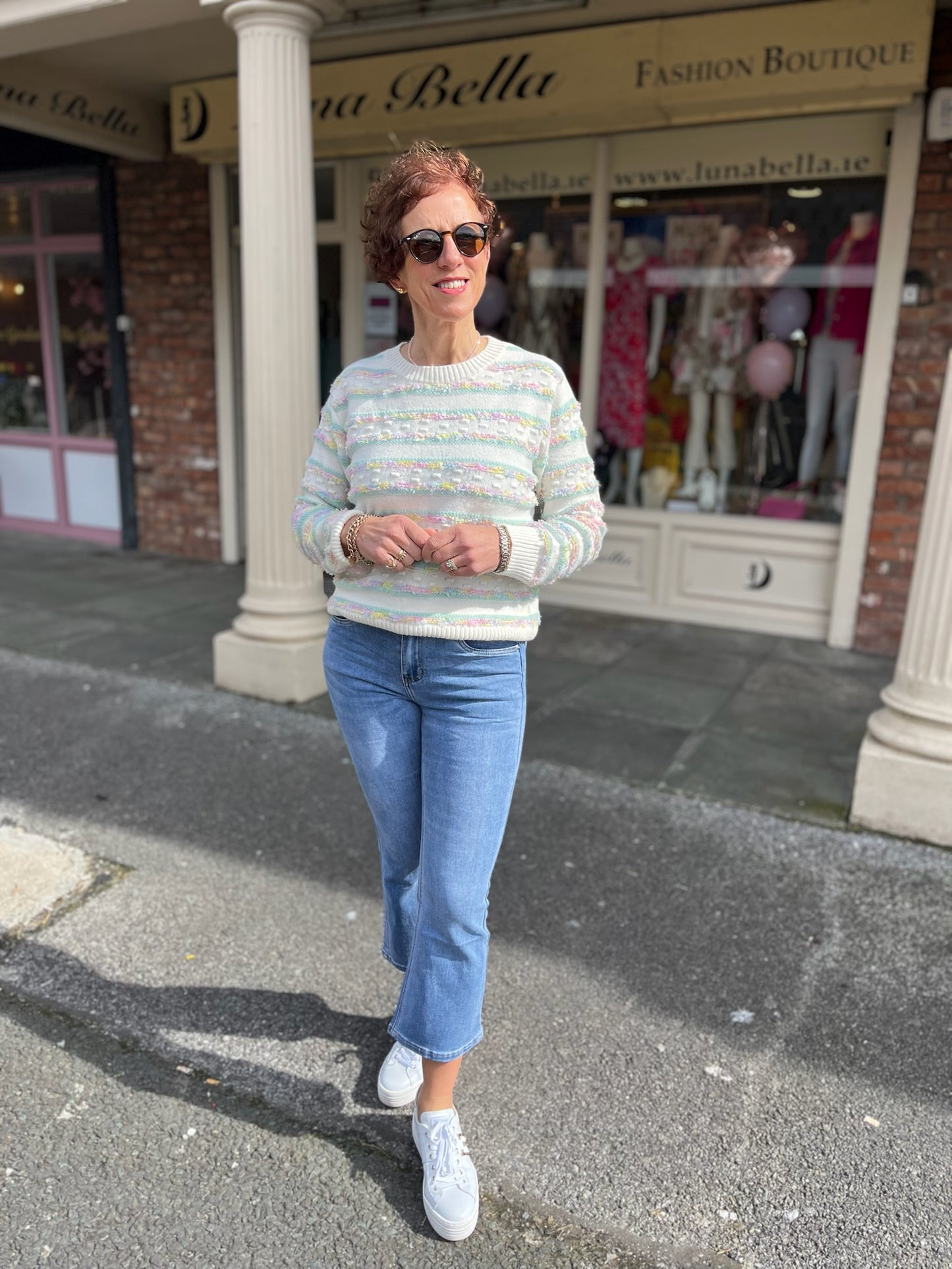 Green Pastel Striped Sweater