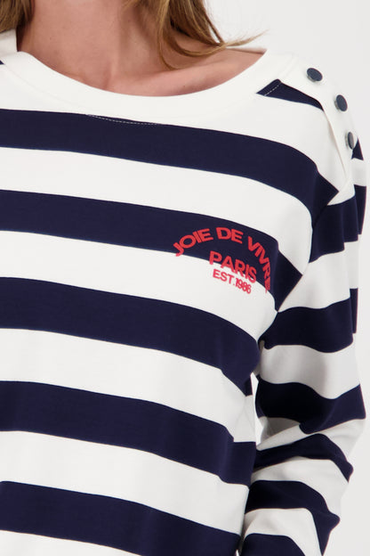 Monari Navy Striped Sweatshirt