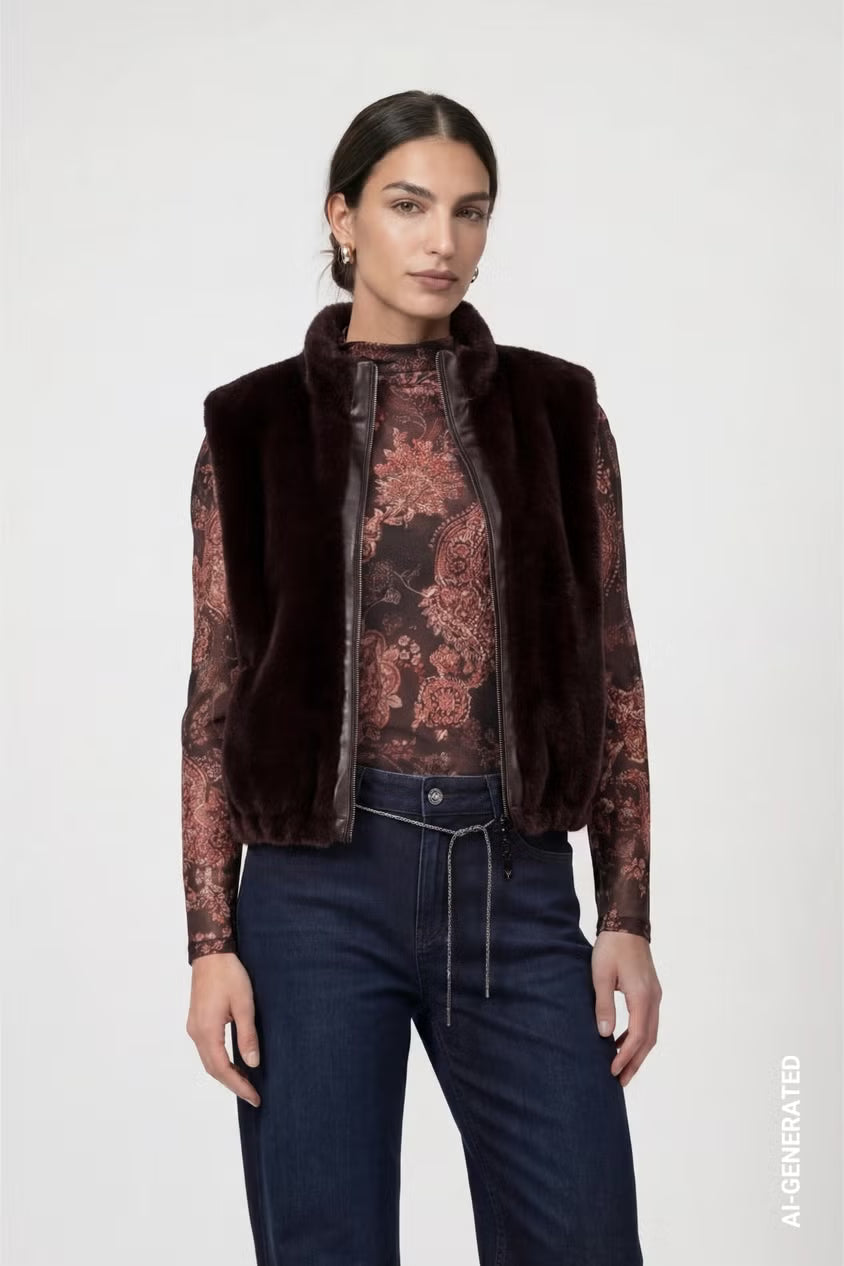 Monari Faux Fur Waistcoat
