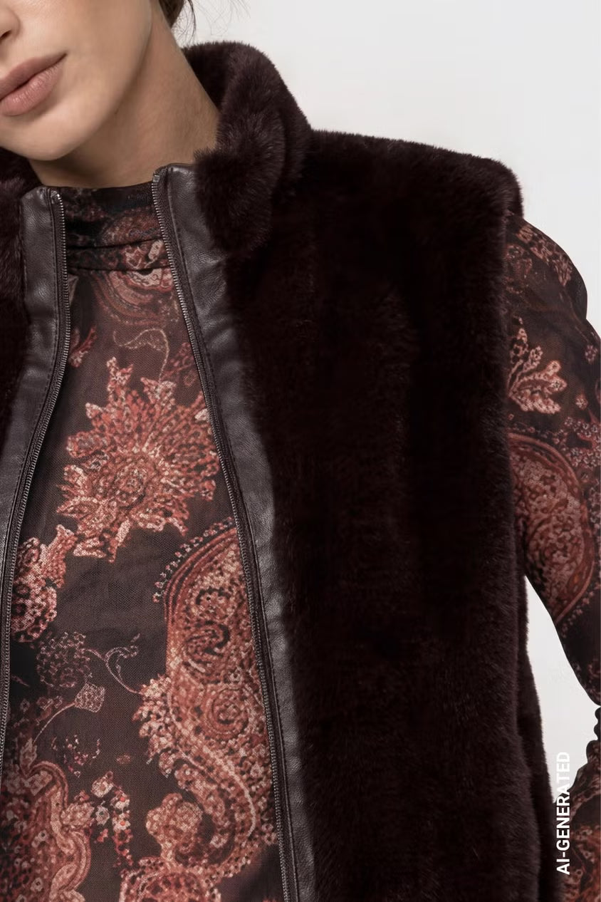 Monari Faux Fur Waistcoat