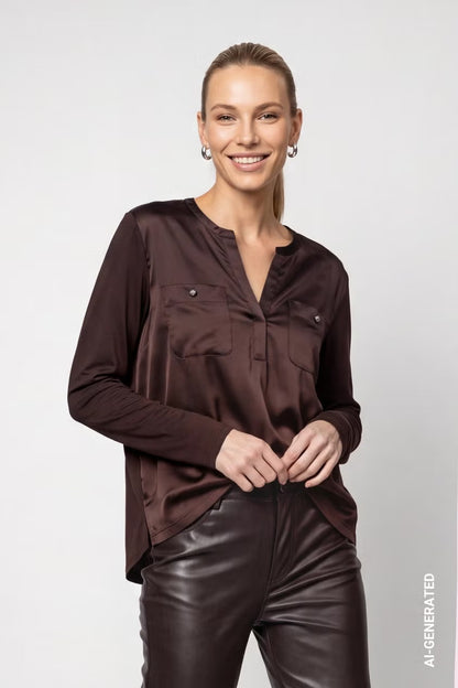 Monari Blouse with Lace Trim