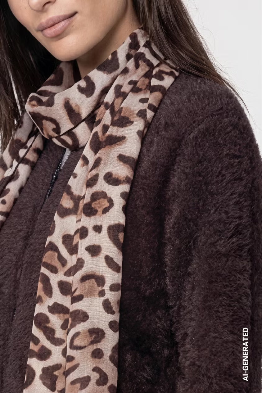 Monari Leopard Print Scarf