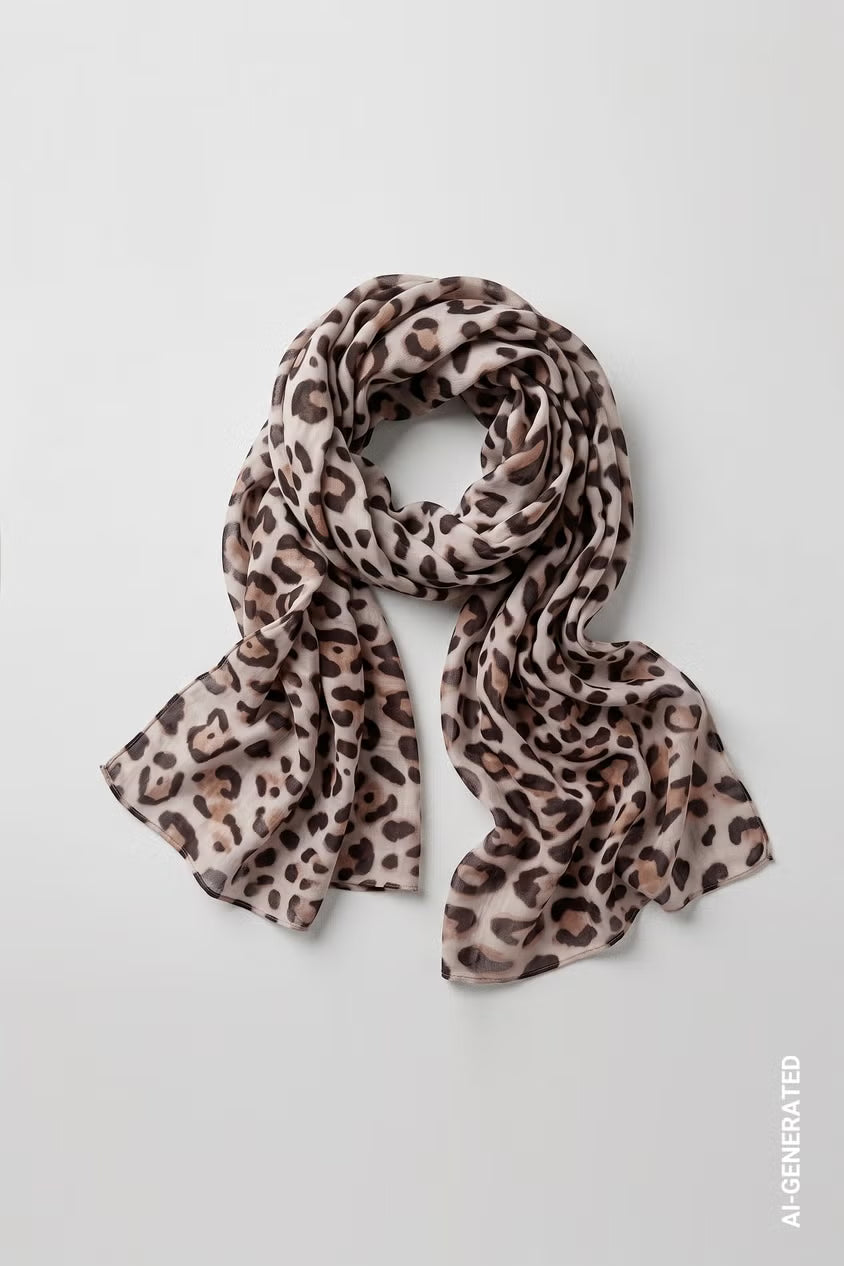 Monari Leopard Print Scarf