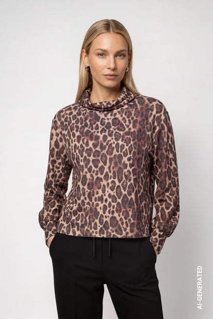 Monari Leopard Print Sweatshirt