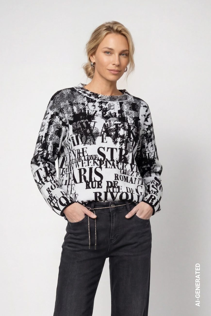Monari Jacquard Print Pullover