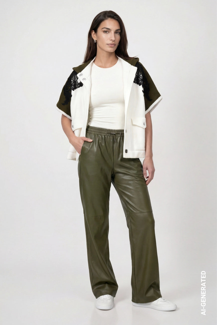 Monari Knitted Cape with Lace