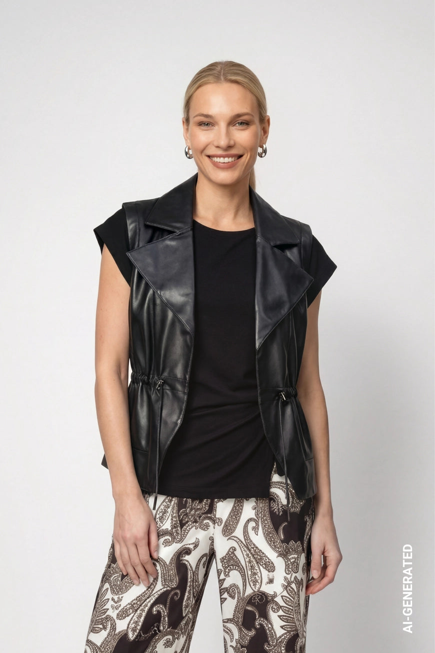 Monari Faux Leather Gilet