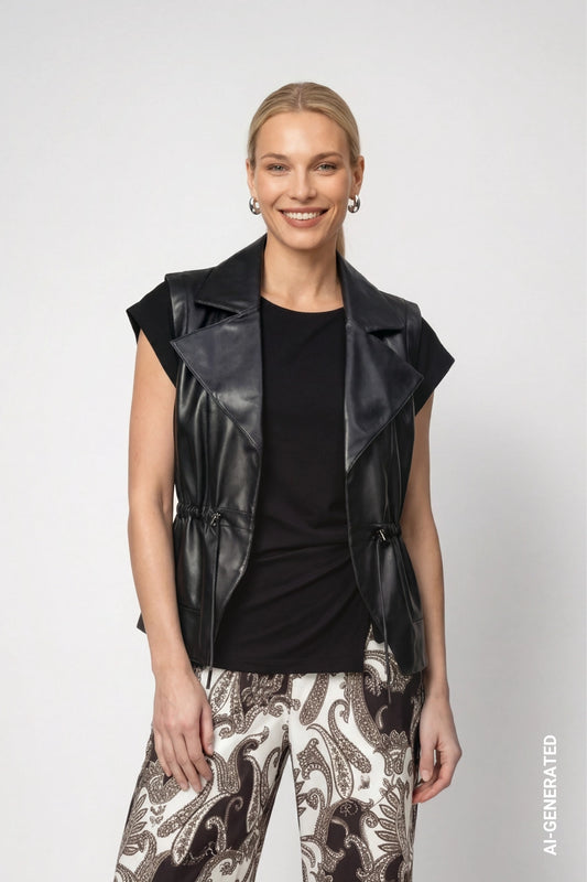 Monari Faux Leather Gilet