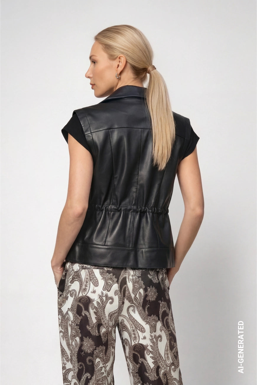 Monari Faux Leather Gilet
