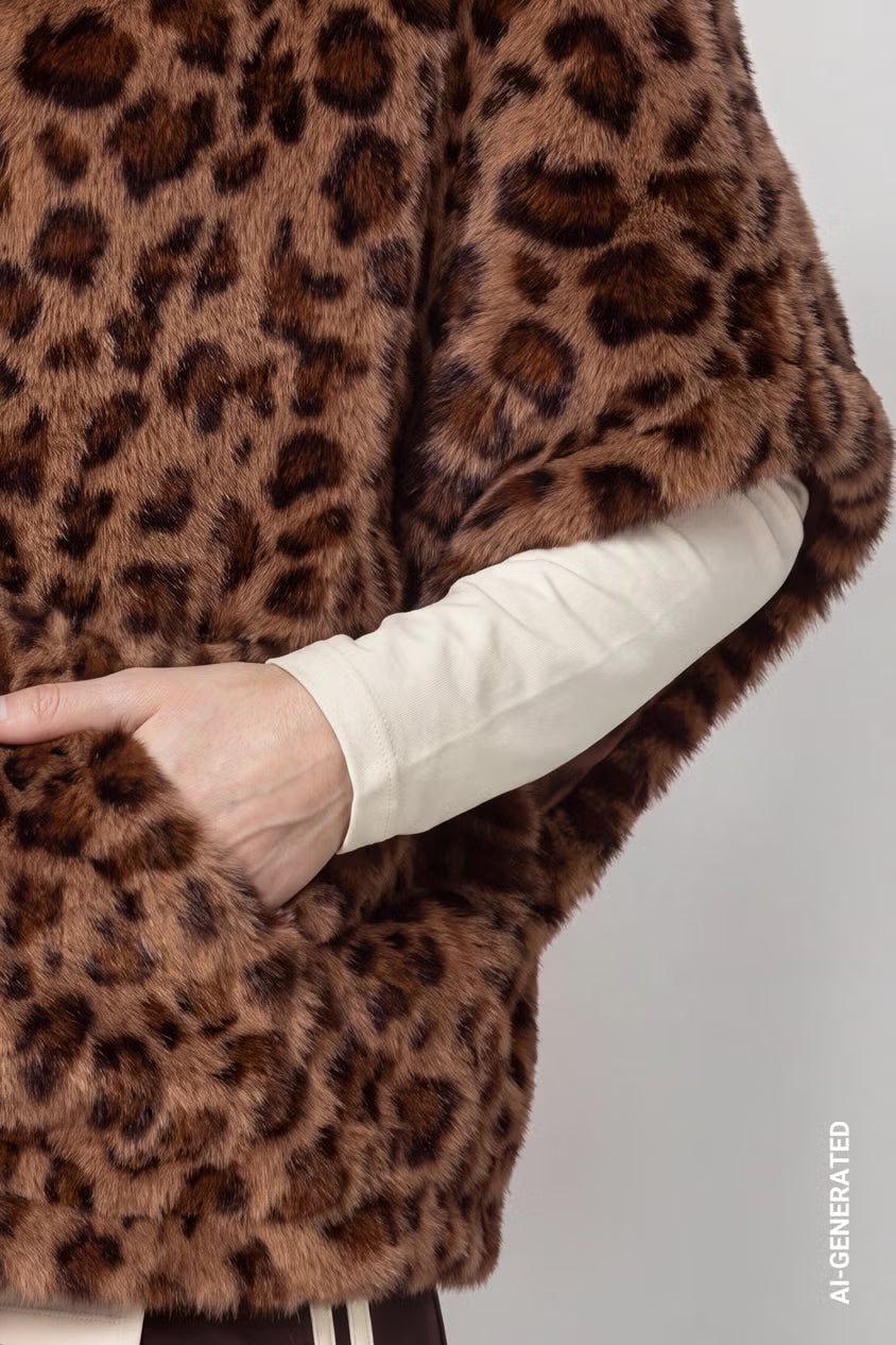 Monari Leopard Print Faux Fur Jacket