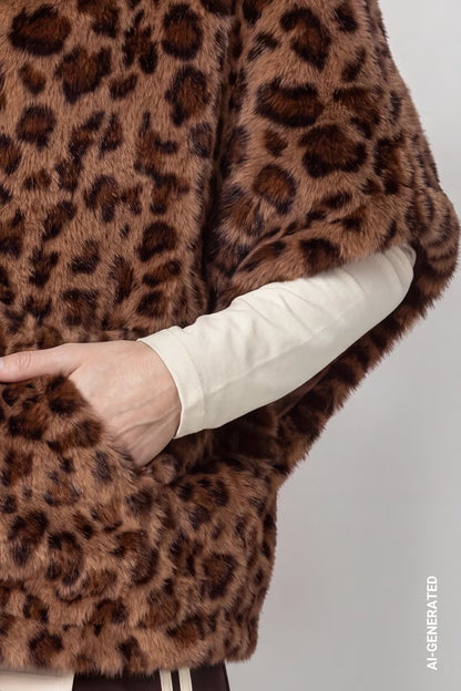 Monari Leopard Print Faux Fur Jacket
